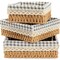 Set of 3 Wicker Storage Baskets for Organizing Shelves with Removable Liners for Towels, Toiletries (3 Sizes)